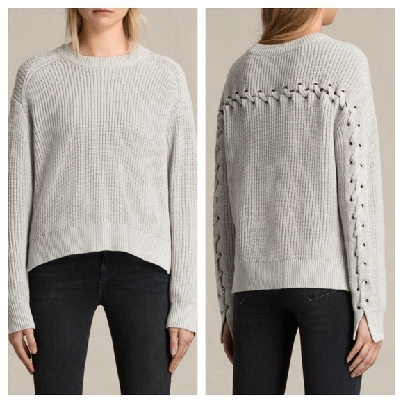 ALLSAINTS Aria Laced Short Jumper - Picture 1 of 15